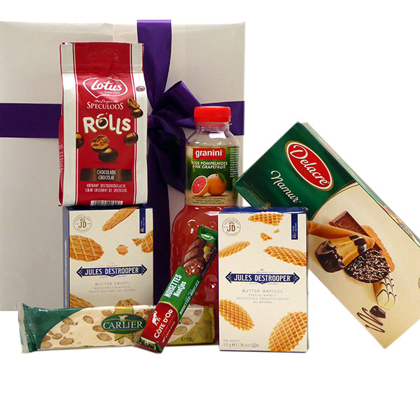 voorraad gebonden Bungalow Belgisch geschenkpakket met Belgische producten laten leveren