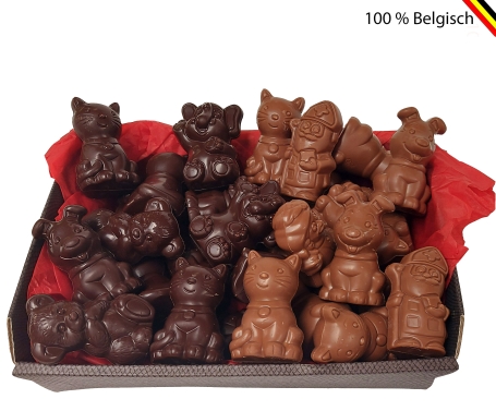 Mandje met 30 Callebaut chocoladefiguren – Sinterklaas 2025