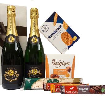Belgisch geschenkpakket bestellen met champagne