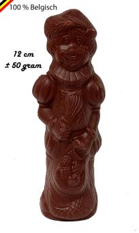 Gift pack with milk and dark Callebaut chocolate figures – Saint Nicholas and companion in festive wrapping with logo option