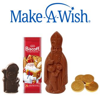 MAW Midden Sinterklaasgeschenk met Callebaut chocolade Sintfiguren, Lotus speculoos en gouden euromunten