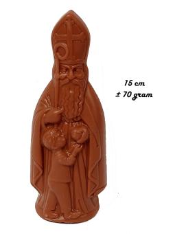 Saint Nicholas gift bag with 15 cm chocolate figure and Biscoff cookies in kraft packaging with logo