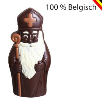 Callebaut pure chocolade Sint 18 cm met bril en staf, luxe afgewerkt, in kraft verpakking