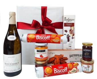 Belgische geschenkdoos met Franse Chablis wijn