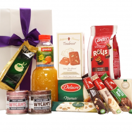 Fruit juice Granini and Belgian candy package as a gift