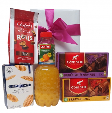 Belgian non-alcoholic gift package with Belgian chocolate