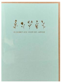 Wenskaart "Bloemetjes voor de Jarige"