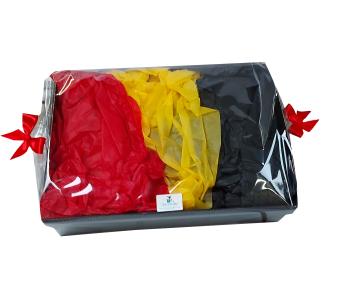 Belgian gift basket with cookies, chocolate and sweets – festive packaging