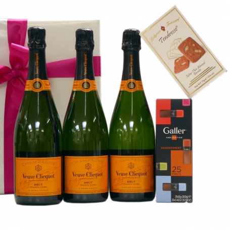 Trio Veuve Clicquot, Belgian chocolate and Belgian biscuits