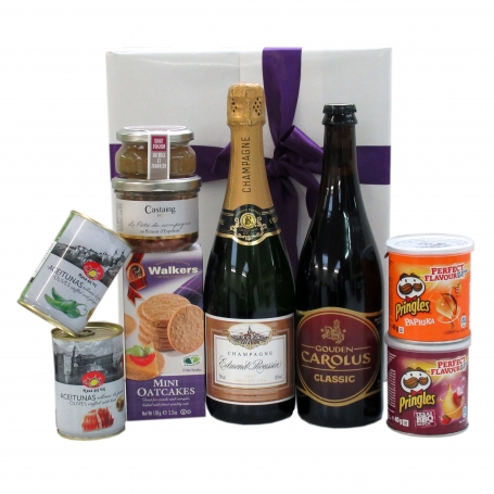 Champagne, bière belge et snacks