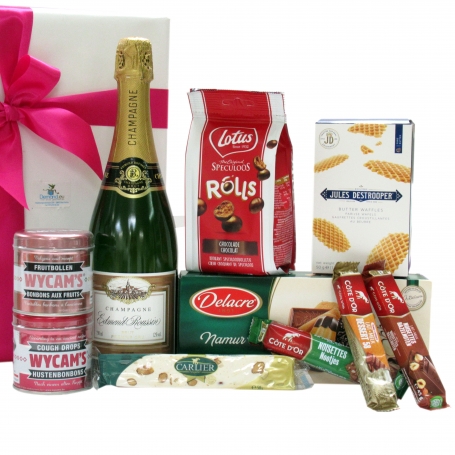 Forfait champagne et bonbons belges en cadeau