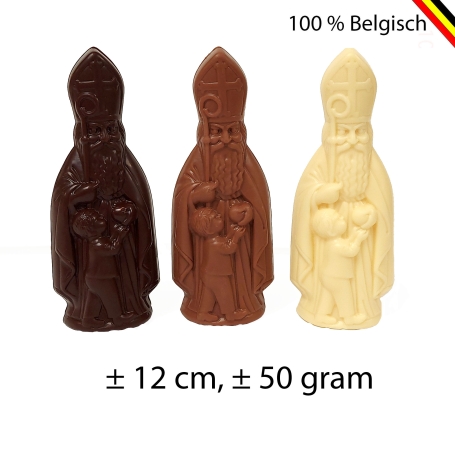 Mand met Belgische chocolade als Sinterklaasgeschenk