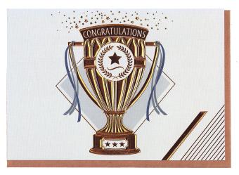 Proficiat wenskaart bij geschenkmand