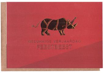 wenskaart Gelukkige verjaardag feestbeest