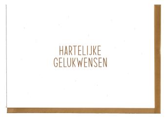 Wenskaart met gouden envelop