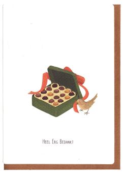 Bedankkaartje bij geschenkmand voegen
