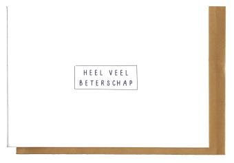 Wenskaart met gouden envelop
