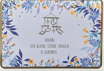 Geboortekaart voor een pampertaart