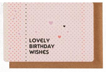 Wenskaart Lovely birthday wishes bij geschenkmand