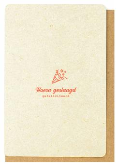 Wenskaart met gouden envelop, afgewerkt met embossing.