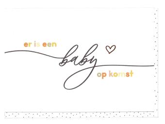 wenskaartje, er is een baby op komst