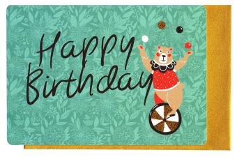 Wenskaart Happy Birthday bij geschenkpakket