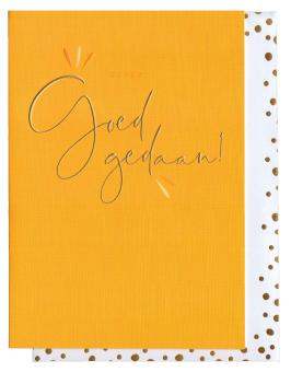 Wenskaart met gouden envelop
