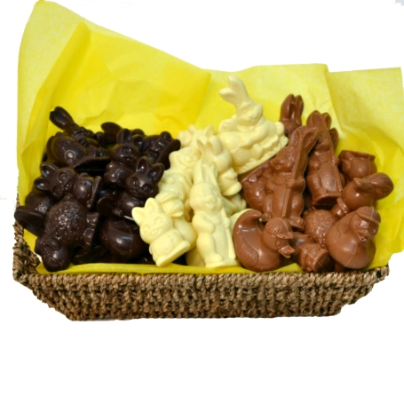 Paasmand met 1 kg Callebaut Paasfiguurtjes