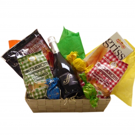 Panier cadeau italien avec Prosecco et goodies