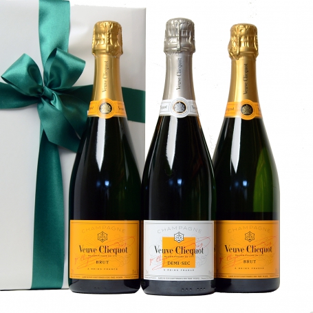 Trio Veuve Clicquot Brut and Demi-Sec as a gift
