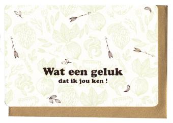 Wenskaart Wat een geluk dat ik jou ken bij geschenkpakket