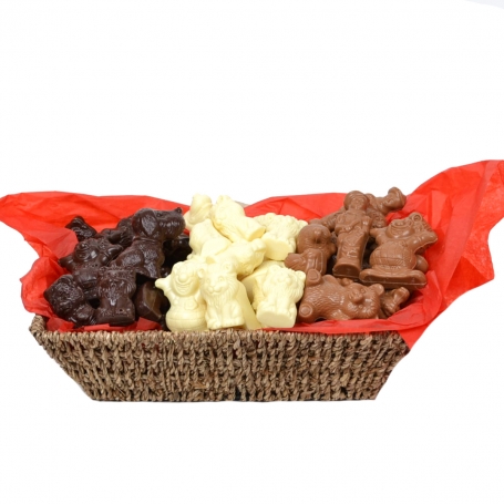 Geschenkmand met Belgische chocolade