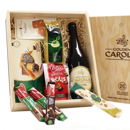 Belgian beer Tripel and Belgian delicacies as a gift