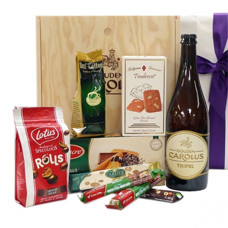 Belgian beer Tripel and Belgian delicacies as a gift