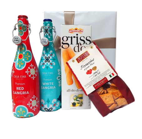 Duo Sangria's wit en rood met knabbels
