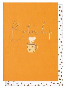 Wenskaart met gouden envelop