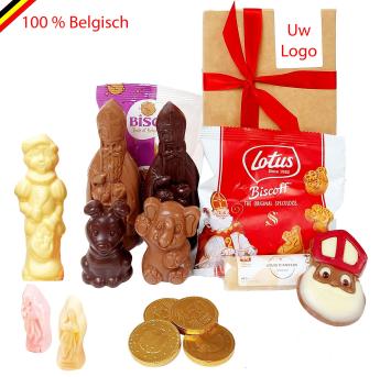 Ballotin met Callebaut chocoladefiguren, speculoos, marsepein, guimauve en Sinthoofdje voor Sinterklaas 2025