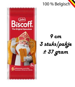 Saint-Nicolas en chocolat au lait Callebaut décoré 10,5 cm avec biscuits Lotus Biscoff en sachet kraft