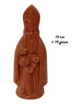 Saint Nicholas gift bag with 15 cm chocolate figure and Biscoff cookies in kraft packaging with logo