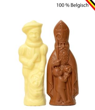 Sinterklaaspakket 2025 met Callebaut chocolade Sint (melk) en Piet (wit)