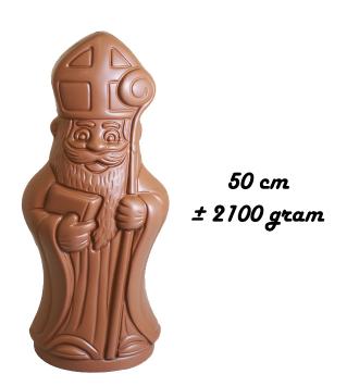 Giant Callebaut milk chocolate Santa 50 cm – luxury packaging with satin ribbon