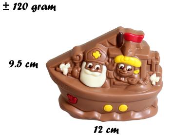Bateau à colis décoré Saint-Nicolas – cadeau luxueux en chocolat Callebaut