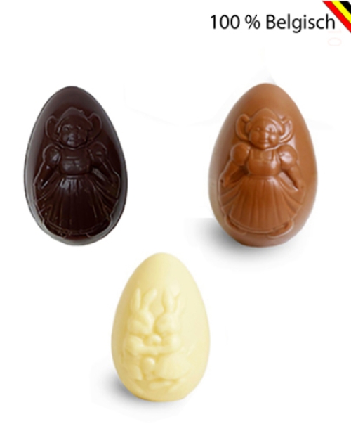 Zakje met drie grote chocolade paaseieren bestellen