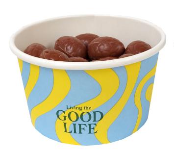 Gift jar with approximately 210 grams of whole Belgian Easter eggs (milk chocolate)