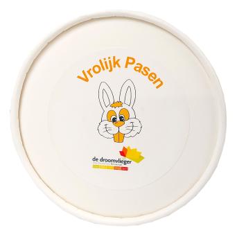 Geschenkpotje met ± 210 gram volle Belgische paaseitjes (Pure Callebaut)