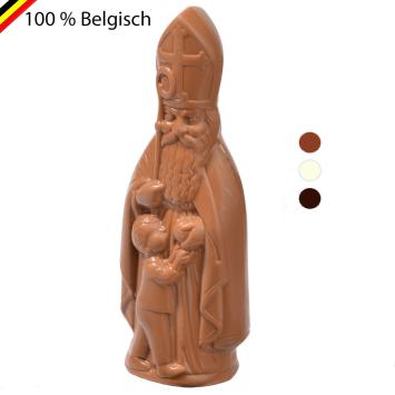 Callebaut chocolade Sinterklaasfiguur van 12 cm, verpakt in kraft- of micazakje, met personalisatie