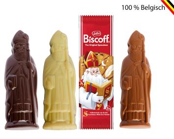Sinterklaaspakket met drie pralines en twee Biscoff speculoosjes voor Sint 2026